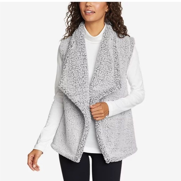 Eddie Bauer Jackets & Blazers - Women’s Eddie Bauer Women's Fireside Plush Sherpa 
Vest in Grey Size Small NWT